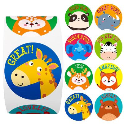 China Custom Eco-Friendly Waterproof Motivational Animals Motivational Custom Cute Cartoons Logo Sticker Foil Sticker Reward Decorative Sticker for sale