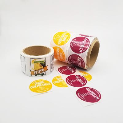 China High Quality Printed Eco-friendly Heat Resistant Anti-Frozen Waterproof UV Resistant Outer Packaging Sticker Label Roll Can Be Customized Logo Fruit Label for sale