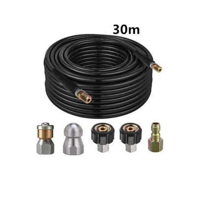 China Washdown 5800 PSI 100 ft. Sewer Jetter Kit for Pressure Seal, 1/4 inch MNPT, Power Hose, Button Nose and Spinning Jetting for sale