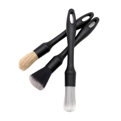 China For Car Wash 3 Pcs Car Detailing Brush, Auto Detailing Brush Kit for Sleek Surfaces, Interior Exterior No Scratch for Clean Air Duct for sale