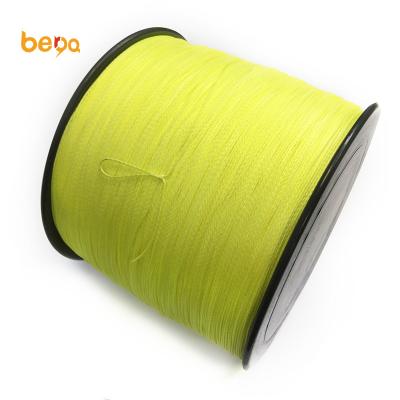 China 1000M Super Strong Durable 4X Braids Float Locator Braids Yellow Colors Multifilament Braided PE Fishing Line for sale