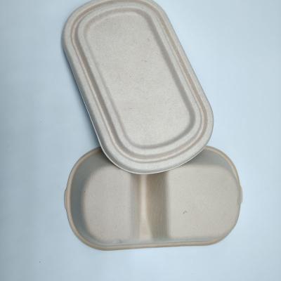 China Biodegradable Disposable Packaging Clamshell Take Out Container Sugarcane Bagasse Food Lunch Box With Lid for sale