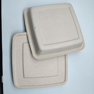 China White Lunch Box Disposable Biodegradable Sugar Cane Food Tableware Packaging for sale