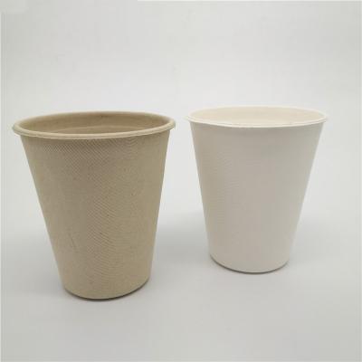 China Eco Bagasse Pulp Drinkware Compostable Biodegradable Disposable Sugarcane Coffee Cup for sale