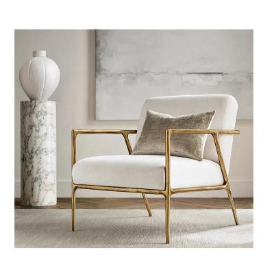 China Evergreen modern solid copper gold single leisure chair accent armchair track thaddeus soft armchair living room for sale