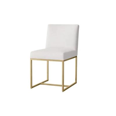 China Emery Stainless Steel Luxury Modern Gold Upholstery Fabric Dining Chair Side Chair For Dining Set Kitchen Furniture for sale