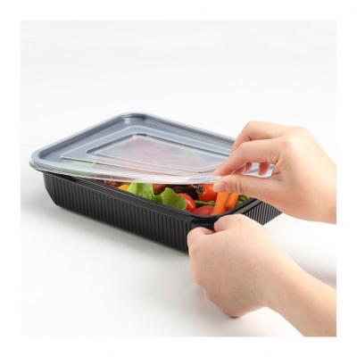 China Restaurant Microwavable 3 Compartment Plastic Disposable Bento Lunch Box Meal Prep Containers for sale