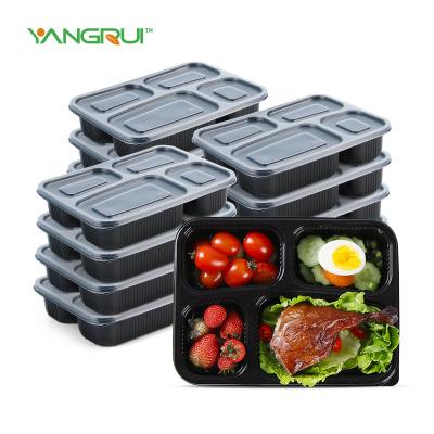 China Microwavable Microwavable Plastic To Go Food Containers With Lids 1 2 3 4 Compartment Disposable Meal Prep Togo Lunch Box for sale