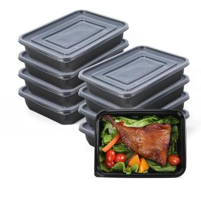 China 1100Ml 3 Compartment Rectangle Food Storage Containers Reusable Microwave Freezer Meal Prep Container Microwavable for sale