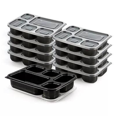 China Microwavable Restaurant Plastic Takeaway Lunch Box 1 2 3 4 5 Compartment PP Material Disposable Type Microwavable Food Container for sale