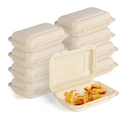 China 9X6 Microwavable Inch Disposable Plastic PP Fast Food Container Microwave Lunch Hinged Lid Food Bento Box for sale