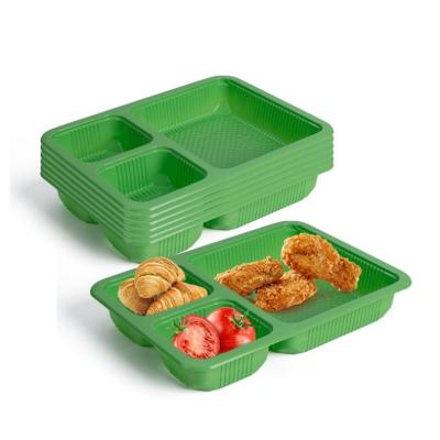 China 100% Food Grade Materials Compartment Disposable Microwave Food Packing Trays Airline Safe Plastic Meal Trays for sale