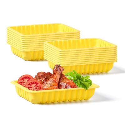 China 100% Rectangular Food Grade Materials 3 Compartment Microwavable Disposable Plastics Plate School Lunch Trays for sale