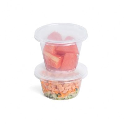 China Eco - Friendly Stackable Food Grade Round Disposable Small Plastic Sauce Cup Hot Soup Bowl Container for sale