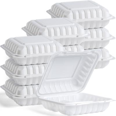 China Recycled Materials Sandwich MFPP Takeout Clamshell Carry Out Hamburger Hinged Lid Biodegradable Food Containers Microwavable for sale