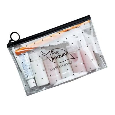 China Recyclable Custom Clear Zipper Transparent Bag Frosted PVC Cosmetic Pouch for sale