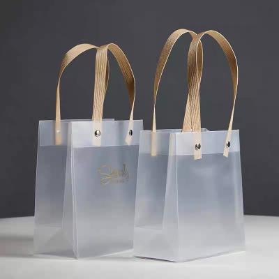 China Recyclable Eco Friendly Waterproof Clear Plastic Tote Bags With Custom Printed Logo for sale