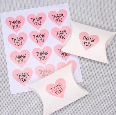 China Custom Printed Barcode Heart Shape Sticker Self Adhesive Vinyl Thank You Waterproof Plastic Sticker Label for sale