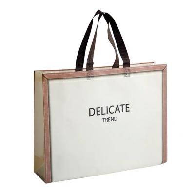 China Recyclable custom logo printed white nonwoven eco bag non woven tote shopping bag for shoes for sale