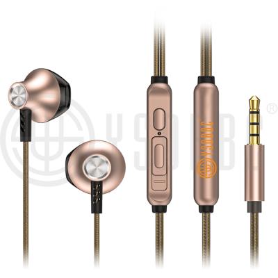 China 2020 In-Ear Sound Canceling Sport Stereo Metal For Bass Earphones Wired Headphones With Microphone 3.5mm Earphone Braided Headphones for sale