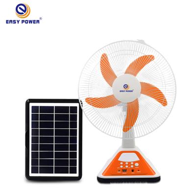 China Modern 16 Inch Portable Connection 9V LED Table Light Lead Acid Battery Solar Fan Indoor Outdoor Easy Power for sale