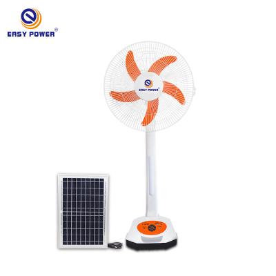 China 16 Inch Modern Portable Rechargeable Multifunctional Fan Solar Panel Stand Fan Easy Power Led Light Vietnam for sale