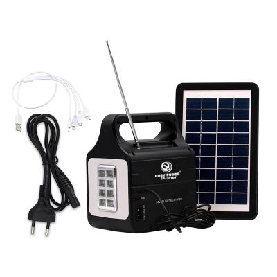 China Garden Power EP-381BT Large Capacity Lighting System Easy Solar Camping Portable Solar Radio Torch With Bulbs For Camping for sale