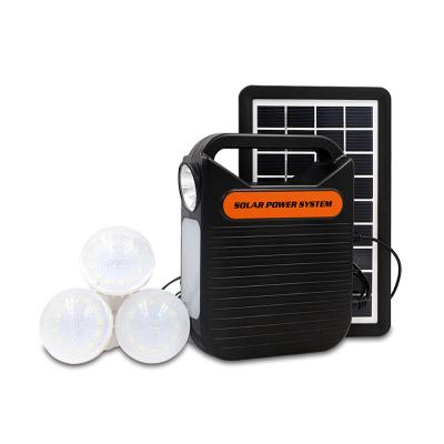 China Easy Power EP-391B Solar LED Lighting System 8017 Solar Garden Lighting System With Bulbs Solar Panel Torch Phone Charge for sale