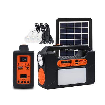 China Solar Power EP-393BT Easy Solar Lighting System Kit Solar Rechargeable Garden Light Charging with Radio and USB MP3 Player Phone for sale