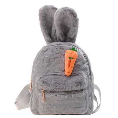 China 2021 Wholesale 2021 Cute Plush Backpack Plush Cute Rabbit Princess Stylish Backpack Children Lightweight Schoolbag For Kids for sale