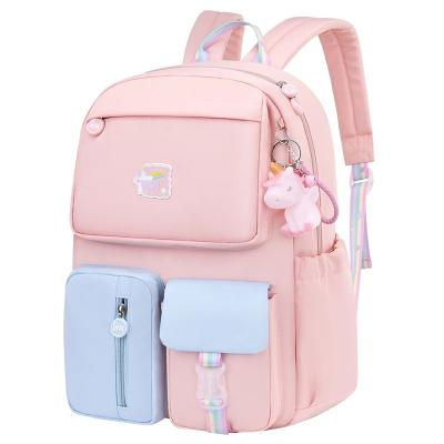 China Waterproof Children's Backpack Rainbow Girls Shoulder Strap School Bag Teenage Children's Backpack for sale