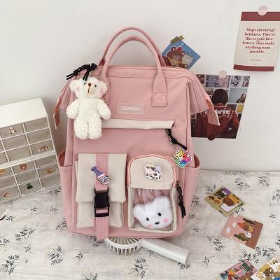 China Wholesale Custom Logo Other's Backpack Large Capacity Nylon Backpack Student Girl's School Bag Retro Backpack for sale