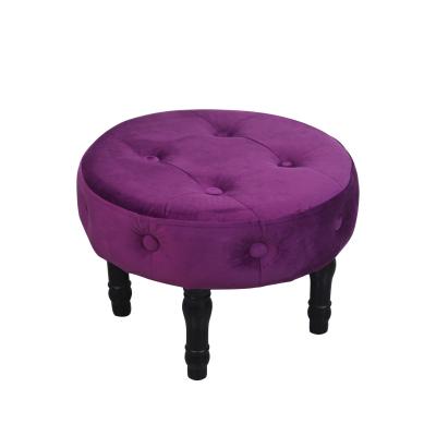 China Custom Wooden Cover Round Child Foot Stool And Stool Removable With Four Wooden Legs for sale