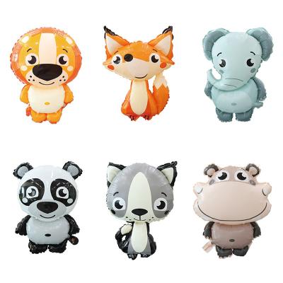 China Birthday Promotional Wedding Foil Balloon Cartoon Animal Toy Zoo Photo Props Children's Day Toy With Cardboard Party Decoration for sale