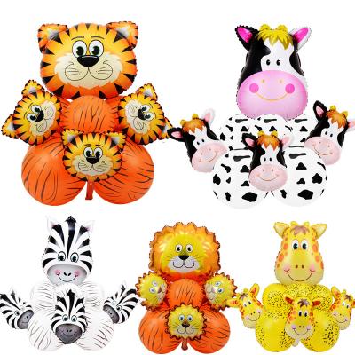 China Toy Jungle Safari Animal Balloons Baby Shower Decorations Jungle Party Promotional Balloons Safari Zoo Animals Party Supplies for sale