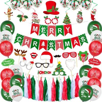 China Toy Wholesale Santa Claus Foil Balloon Photo Booth Christmas Tree Promotional Christmas Balloon Set Merry Christmas Party Decoration for sale