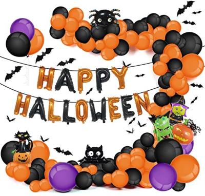 China Promotional Toy Halloween Inflator Helium Arch For Party Decoration Yellow And Black Foil Magic Balloons Arch Kit for sale