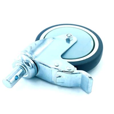 China PVC PU PP Fat Plastic Caster Wheel For Wheelchair Parts 105mm for sale