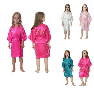 China Thermal 133 Colors Birthday Bridesmaids Kids Women Wedding Bride Long Robe Kimono Robe Logo Custom for sale