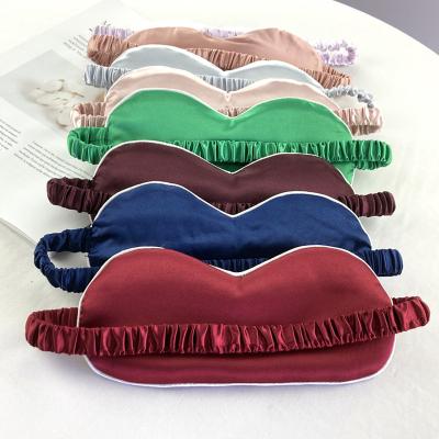 China Wholesale Light Weight Satin Silk Eye Mask Shading For Sleeping With Elastic Band Travel Sleeping Silk Visor for sale