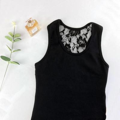 China White And Black Breathable Wholesale Cotton Women Lace Tank Top for sale