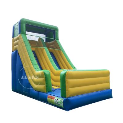 China New high quality 0.55mm Plato style PVC tarpaulin small inflatable dry slide outdoor cheap inflatable slide for kids for sale