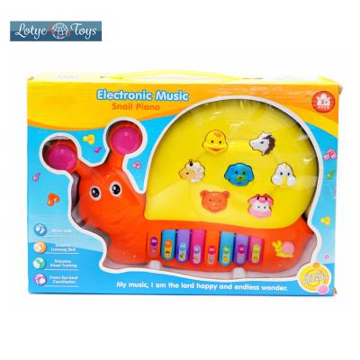 China Toy Electronic Cartoon Animal Snail Piano Musical Music Toy For Kids for sale