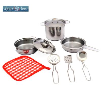 China Cooking Game Toys 2018 New Hot Sale Children Pretend Playset Stainless Steel Kitchen Set Toy for sale