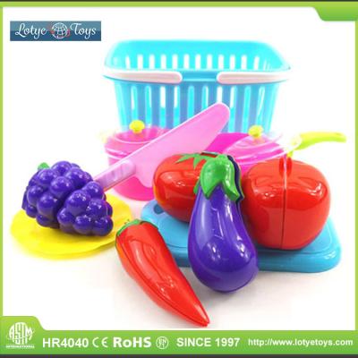 China DIY Fresh And Colorful Fruit Plastic Kids Play Set Food Cutting Vegetables Toy for sale