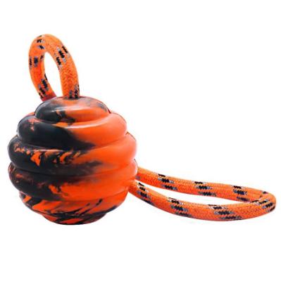 China Viable Dog Chewing Ball Interactive Pet Toys With Rope Durable Rubber Pet Training Ball Dog Ball for sale