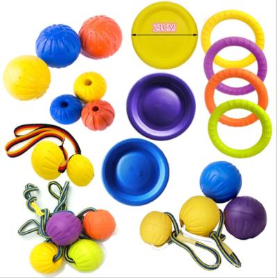 China Viable Frisbee Ring Interactive Ball Outdoor Pet Training Toys EVA Pet Chewing Ball Toys for sale