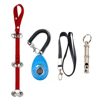 China Viable Pet Guide Dog Door Bell Training Clicker Whistle 3 in 1 Pet Training Set for sale