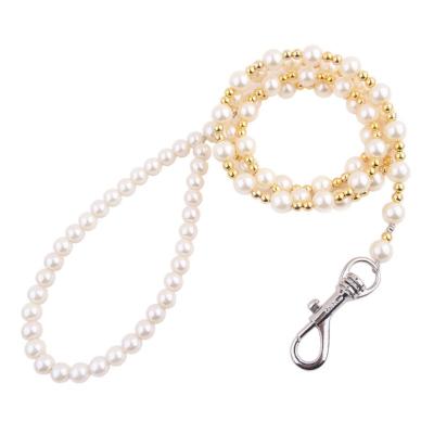 China Padded Decorative Pearl Pet Leash Pet Jewelry Cat Dog Leash Pet Accessories for sale