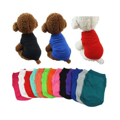 China Viable Cotton Summer Dog Vest Clothes Simple Solid Color Custom Pet Clothes Simply Pet T-Shirt For Summer for sale